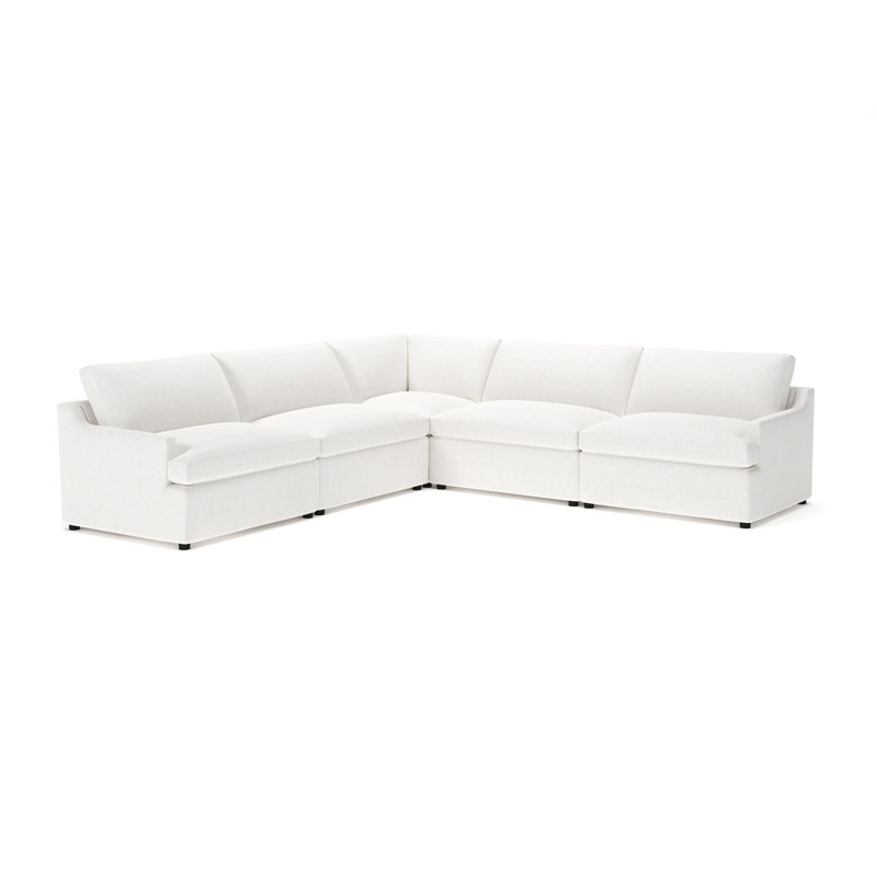 Canapé modulaire rembourré 5 pièces Essex, Chenille Crypton® neige Nomad