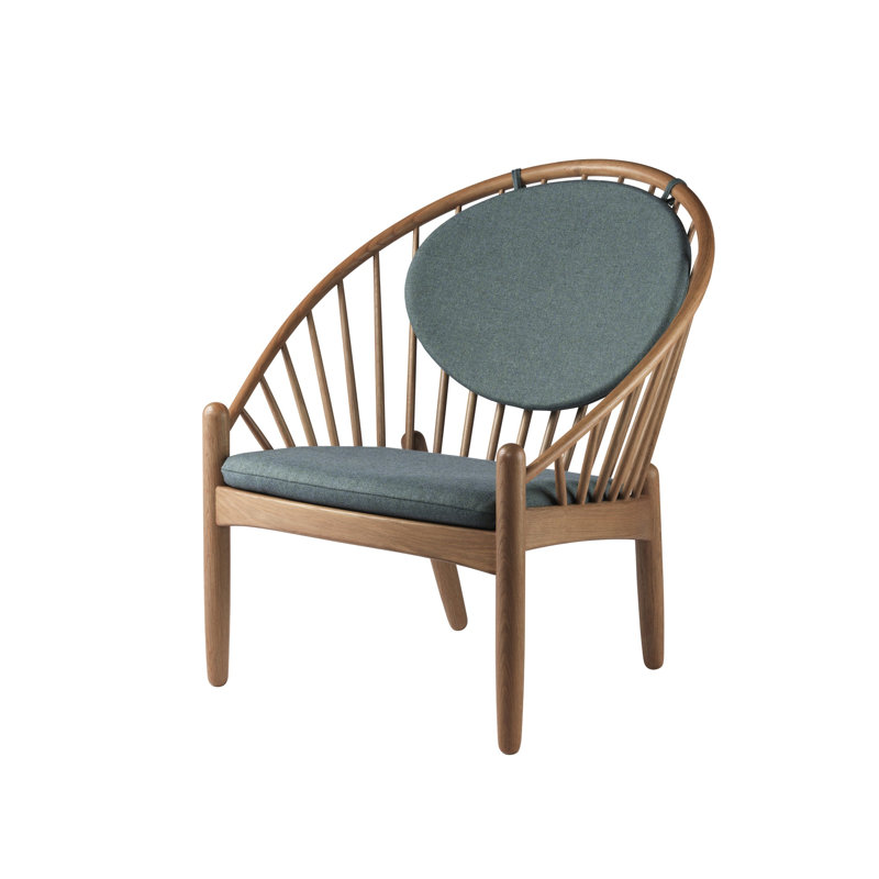 J166 Jørna by Poul M. Volther, Green Wool, Smoked Oiled Oak