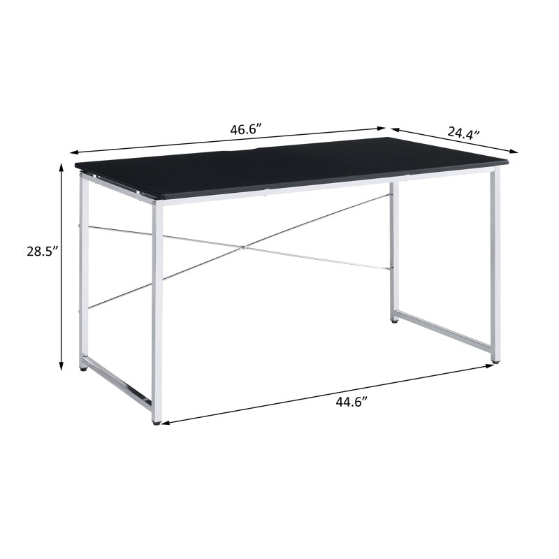 Bureau de meuble-lavabo à base métallique Jankey, Noir / chrome