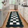 Washable Scalloped Rug Modern Checkerboard Rug Non Slip, Soft Non Shedding Thin Carpet, Indoor Low Pile Foldable Carpet, Contemporary Printed Mat for Living Room Bedroom