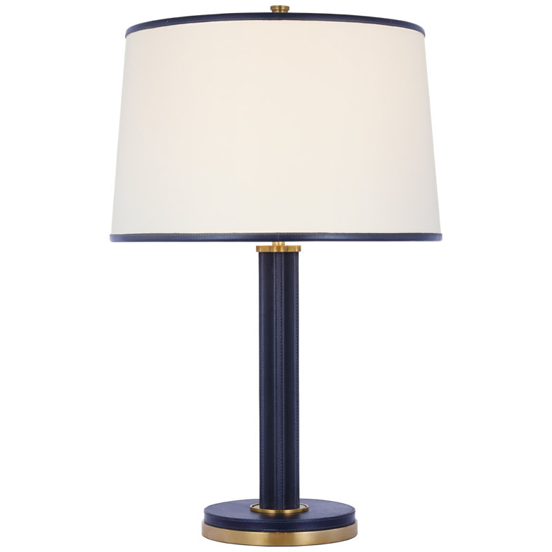 Riley Table Lamp, Natural Brass/Navy