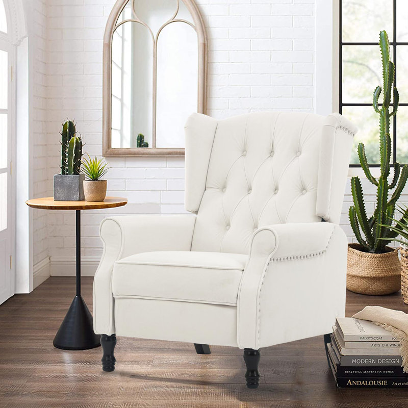 Druv Recliner, Light Beige Flannelette