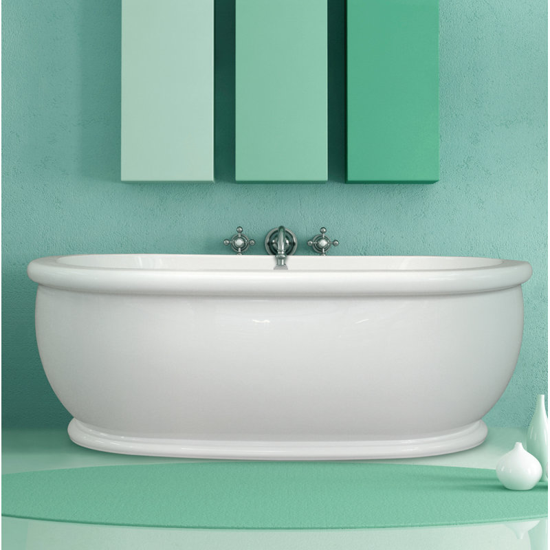 Domingo 66'' L Freestanding Soaking Bathtub, Polished Chrome