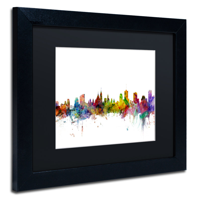 "ottawa canada horizon" , impression encadrée, H 11 po x l 14 po x P 0,5 po, Noir