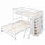 Lit superposé simple au-dessus d'un lit double en bois avec 6 tiroirs, fond à roulettes amovible, aucun sommier blanc requis pour la chambre à coucher
