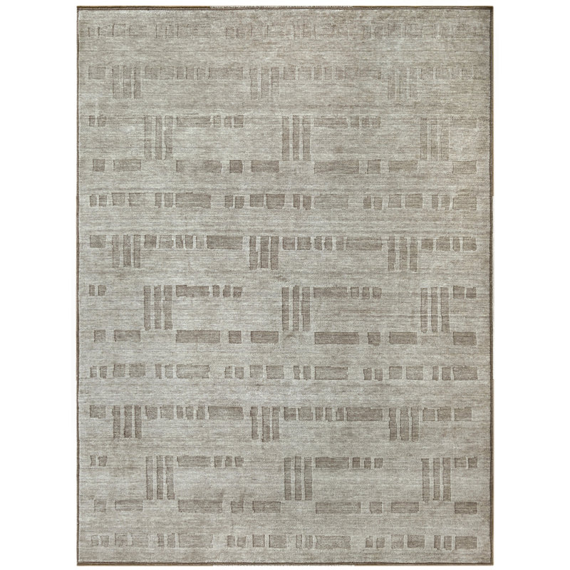 Tapis blé de haute qualité noué à la main, Rectangle 120" x 168"