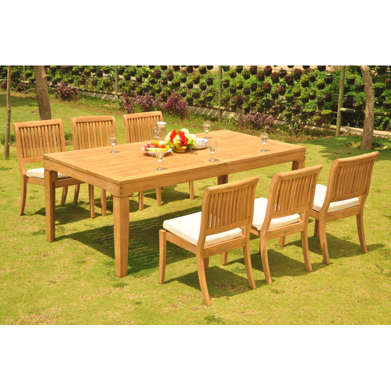 Ensemble repas 7 pièces teck Matamoros