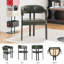 Ensemble de 2 chaises de salle à manger modernes, chaises de style tonneau revêtues de similicuir avec dossier incurvé et accoudoirs intégrés, structure en métal, idéales pour la cuisine, le salon ou un restaurant, couleur verte.-1524809903-1524809902