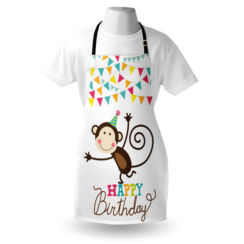 Multicolore, tablier d'anniversaire The Party Aisle ™ unisexe, drapeau cône de singe, taille adulte