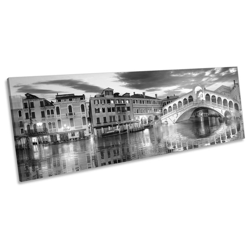 Venice Rialto Bridge - Wrapped Canvas Panoramic Print, 30.48cm H x 91.44cm W x 2cm D