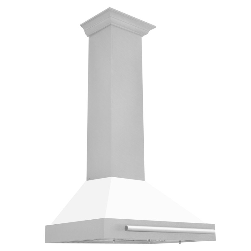 ZLINE 30" Fingerprint Resistant Stainless Steel Range Hood with Stainless Steel Handle, White Matte