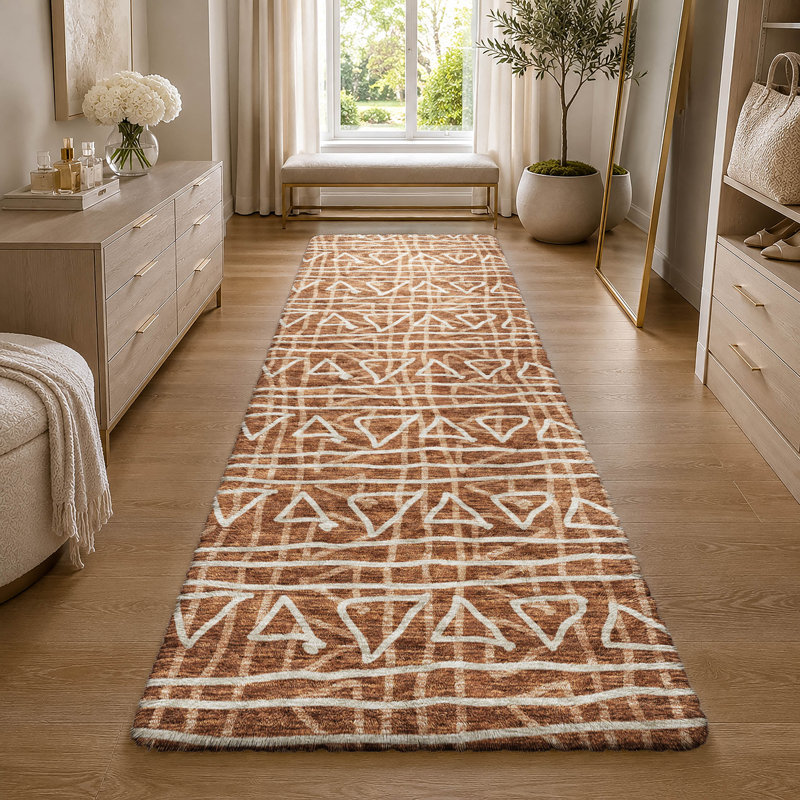 Tapis bohème Dream Shag ADS730 lavable à la machine de qualité supérieure, Terra Cotta