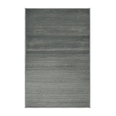 Machine Washable Solid Grey Area Rug