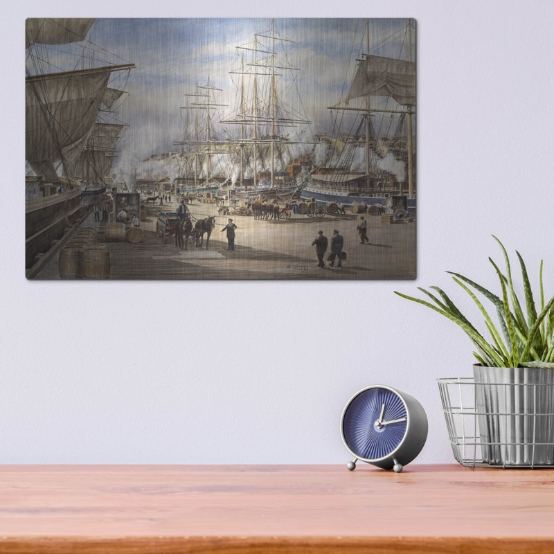 «The Green St. Wharf» par Stanton Manolakas, H 12 po x l 16 po
