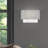 2 Light Brushed Nickel ADA Sconce With Hand Crafted Urban Gray And White Fabric Hardback Shades