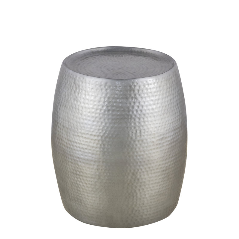 Suellen Auric Hammered End Table, Silver
