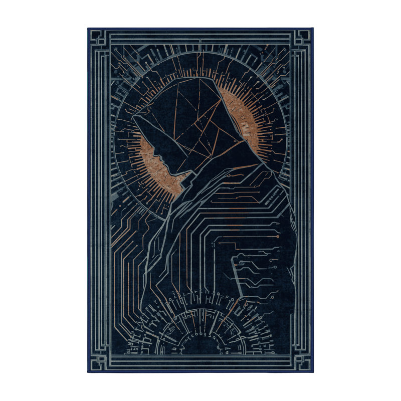 Tapis art déco lavable à la machine Alan Cyborg, 2 x 4
