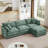 Modular Sectional Sofa, 102 Inch L Shaped Couch Set For Living Room, 3-Seater Comfy Cloud Couches With Movable Ottoman, DIY Combination, Chenille, Mint Green-576177037