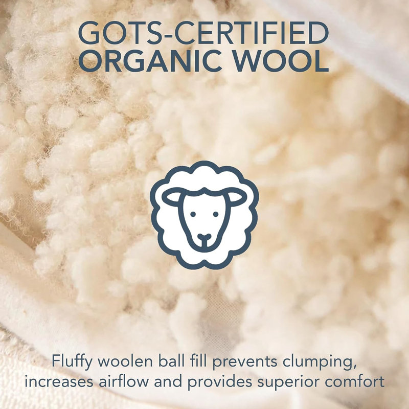 Organic Wool Pillow, King