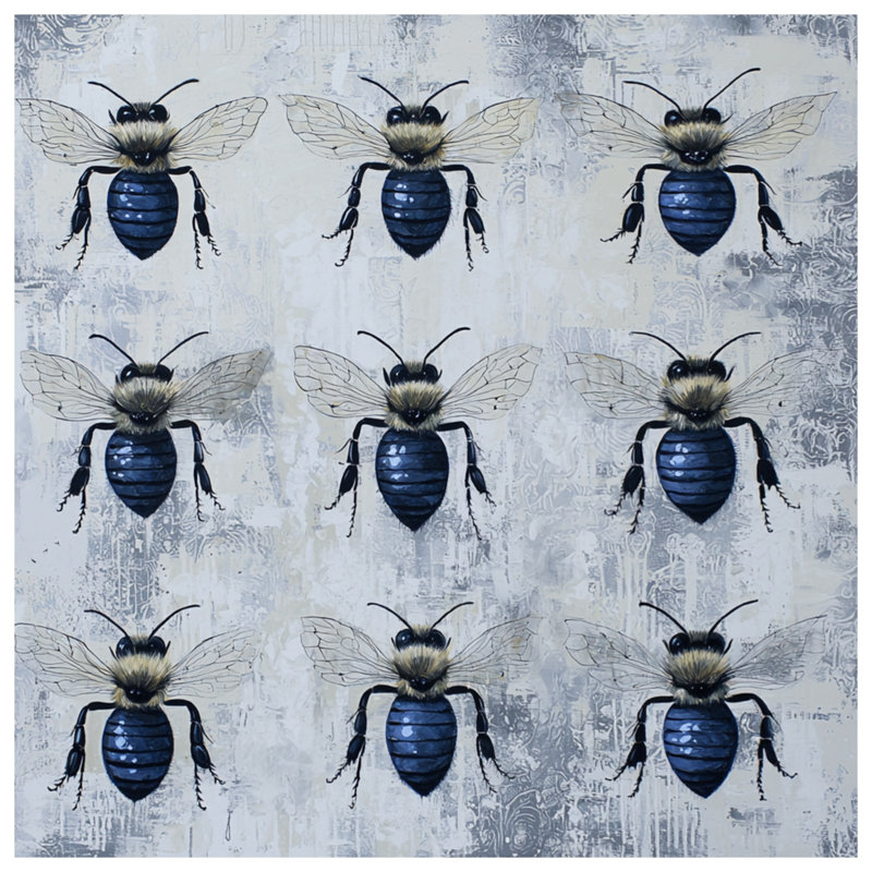 Blue Honey Bees Comforter, King