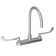 8" Centerset with Exposed Deck Laminar Flow Faucet with 8" Gooseneck Spout 6" Wristblade Handles Chrome