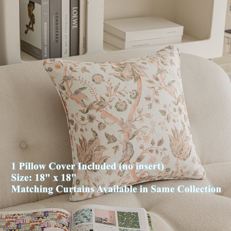 Rosie Square 18"X18" Throw Pillow Case (No insert)