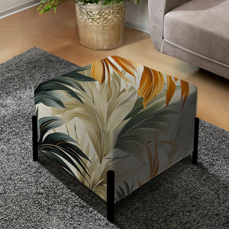 Natural Elements Tropical Pattern - Tropical Square Ottoman