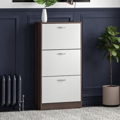 Drawer Flip Down Shoe Storage Free Standing Cabinet For Hallway
