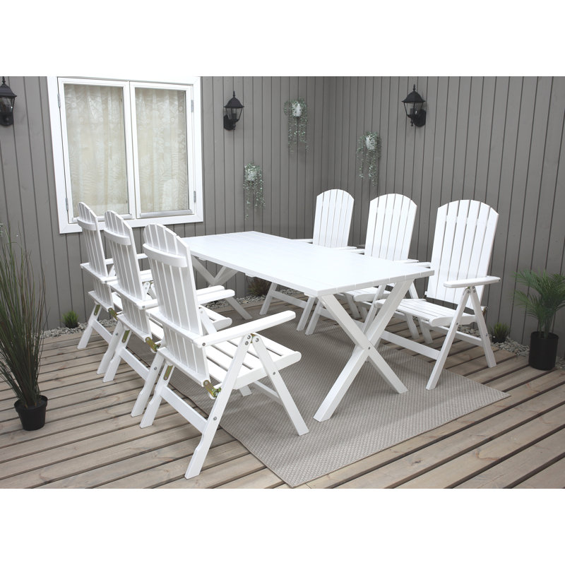 Capuano 6 - Person Wood Patio Dining Set with Rectangular Table