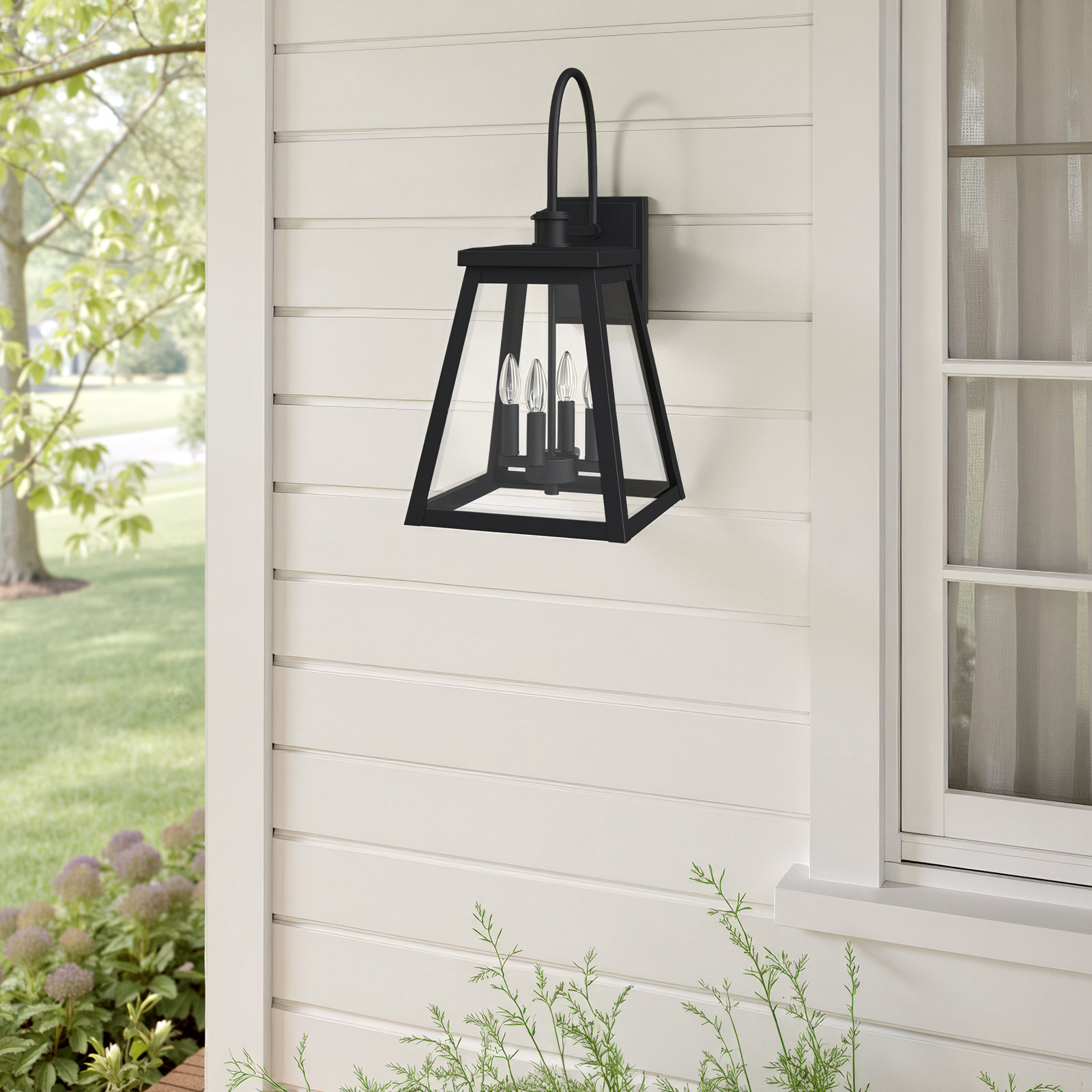 Wrentham Aluminum Wall Light, Black