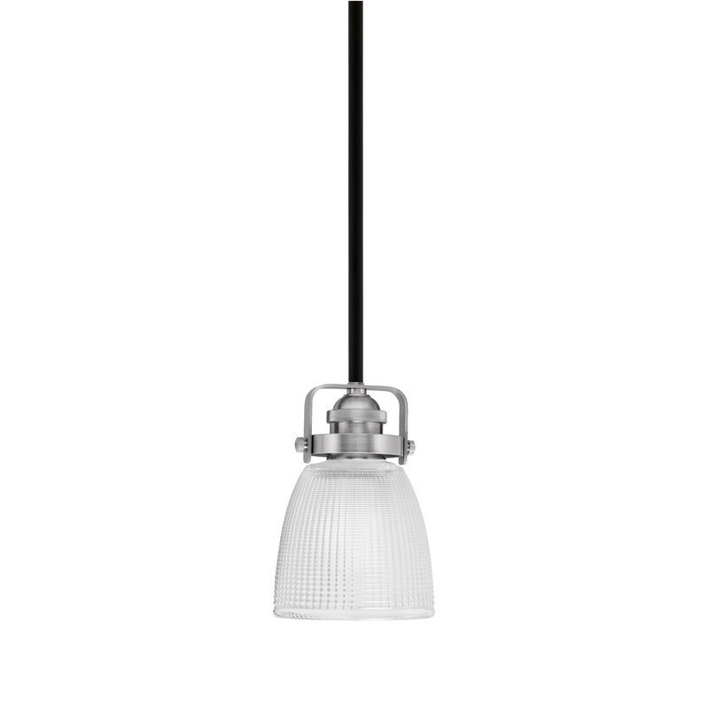 Mini-luminaire suspendu Easton, Noir mat/nickel brossé