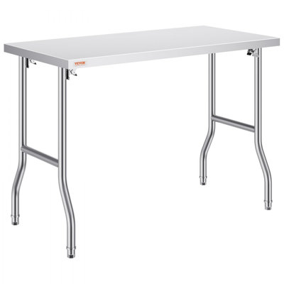 Commercial Worktable Workstation 48 x 24 Inch Folding Commercial Prep Table by 17 Stories