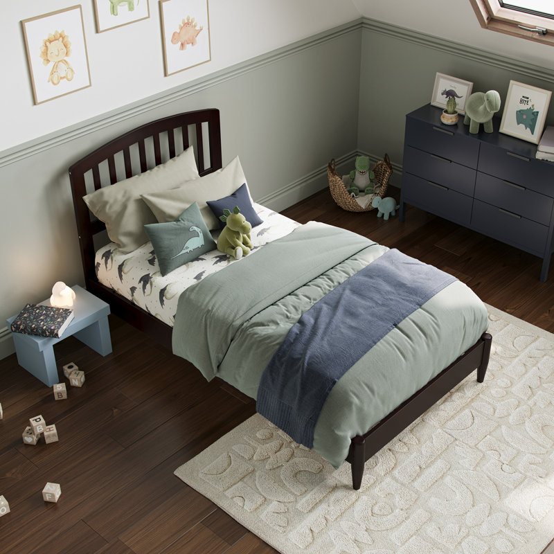 Audriel Solid Wood Low Profile Platform Bed, Twin, Espresso