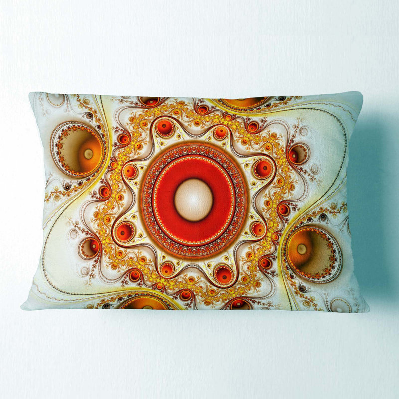 Abstract Reversible Throw Pillow, Orange