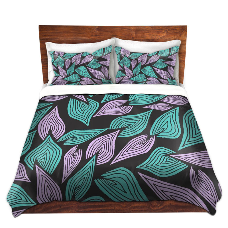 Polyester Floral Duvet Cover, 1 Queen Duvet Cover + 2 Standard Shams