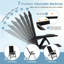 Chaise d'extérieur pliante avec siège rembourré et dossier réglable Latitude Run® 1 pièce Noir