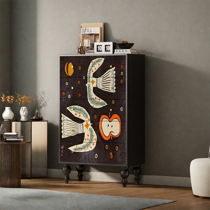 Elegant Walnut Frame Storage Cabinet
