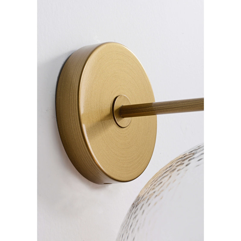Alda 9.5" in W 1 Light  Brushed Brass Clear Glass Bowl Shade Wall Sconce