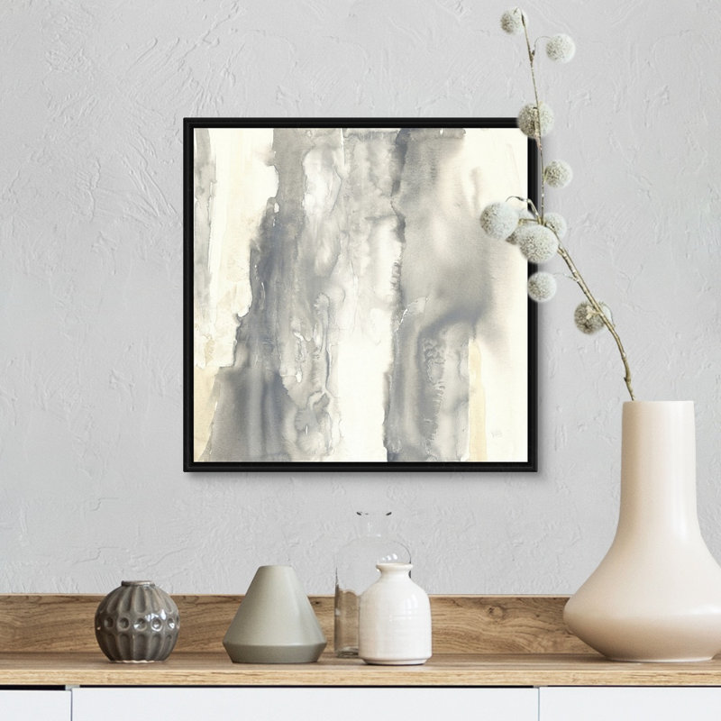 Pale Taupe II - Print, Black Floater Framed, 14" H x 14" W x 1.75" D