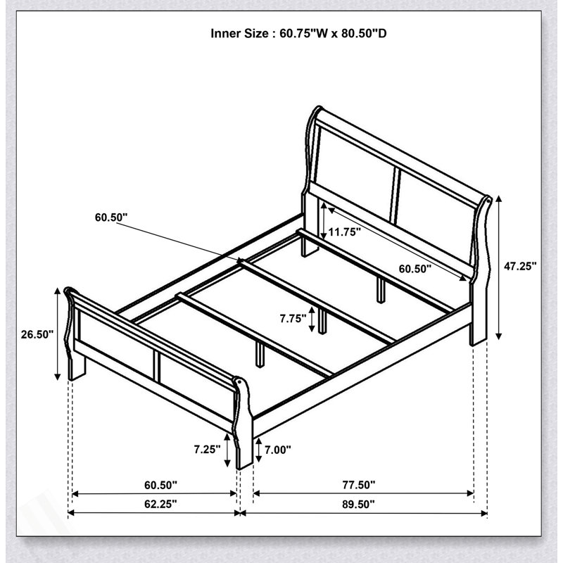 Mckee White Queen Sleigh Panel Bed