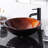 Tempered Glass Circular Vessel Bathroom Sink-147811237