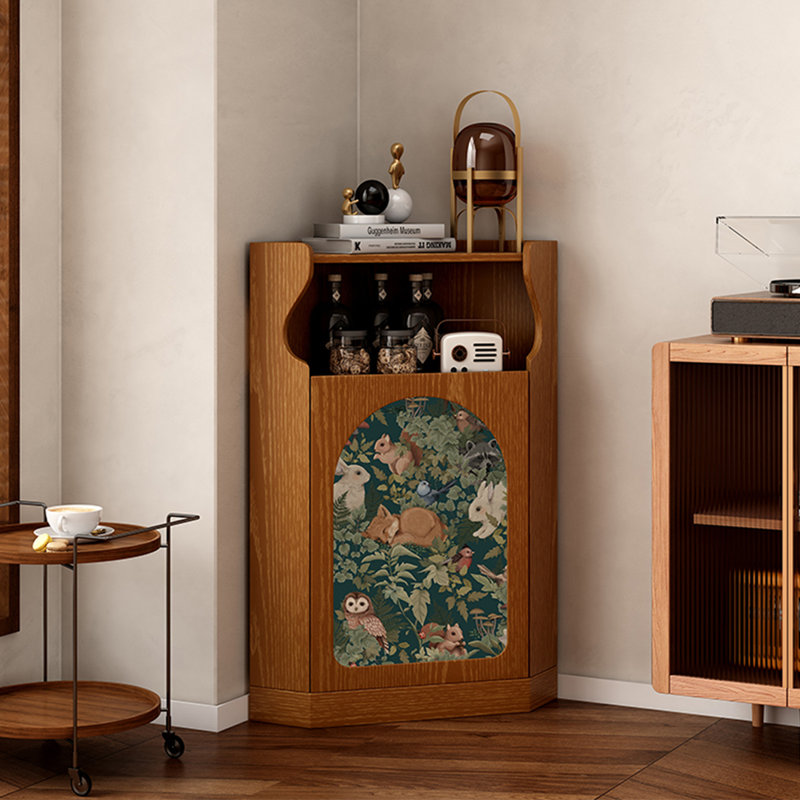 Armoire d'angle moderne avec rangement ouvert, Brun