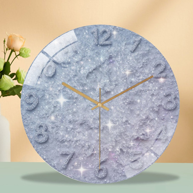Horloge murale 12 po Frozen-Glitter-Face-Numéros