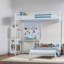 Lit superposé simple au-dessus de lits simples, lit superposé blanc moderne pour la maison