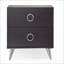 Table basse à 2 tiroirs Espresso pour petits espaces, table d'appoint compacte avec pieds fuselés argentés