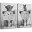 Vache et cheval noir et blanc lisant un journal humoristique, impression sur toile encadrée 2 pièces-877074177-877074207