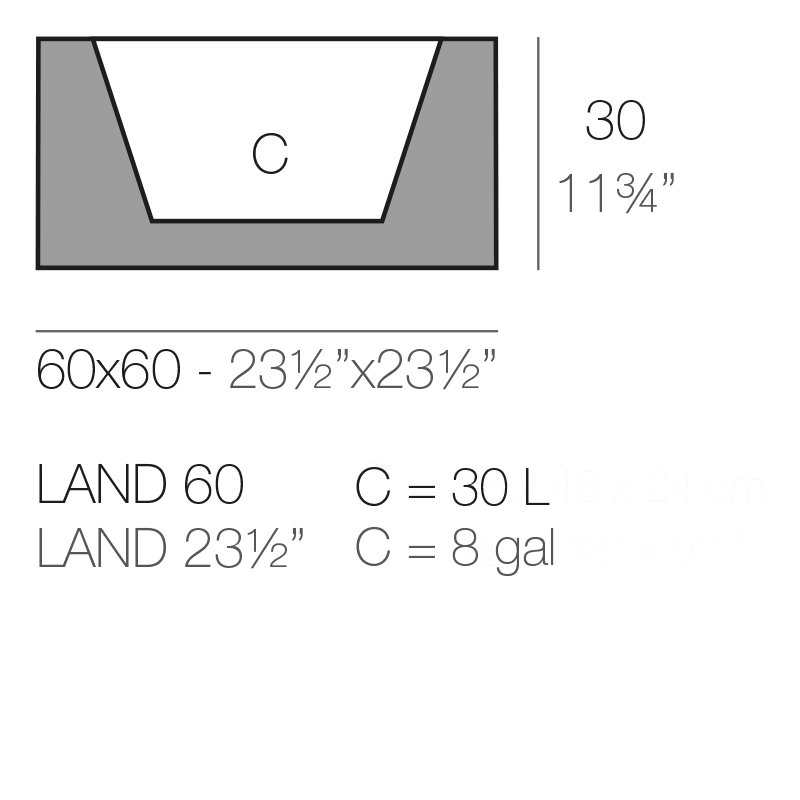 Land Resin Pot Planter, 11.75" H x 23.5" W x 23.5" D, Bronze
