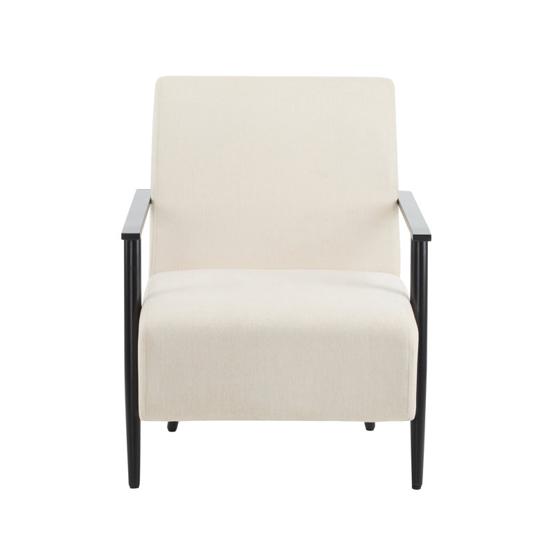 Modern Lounge Chair for Living Room, Bedroom, or Office, Beige Polyester
