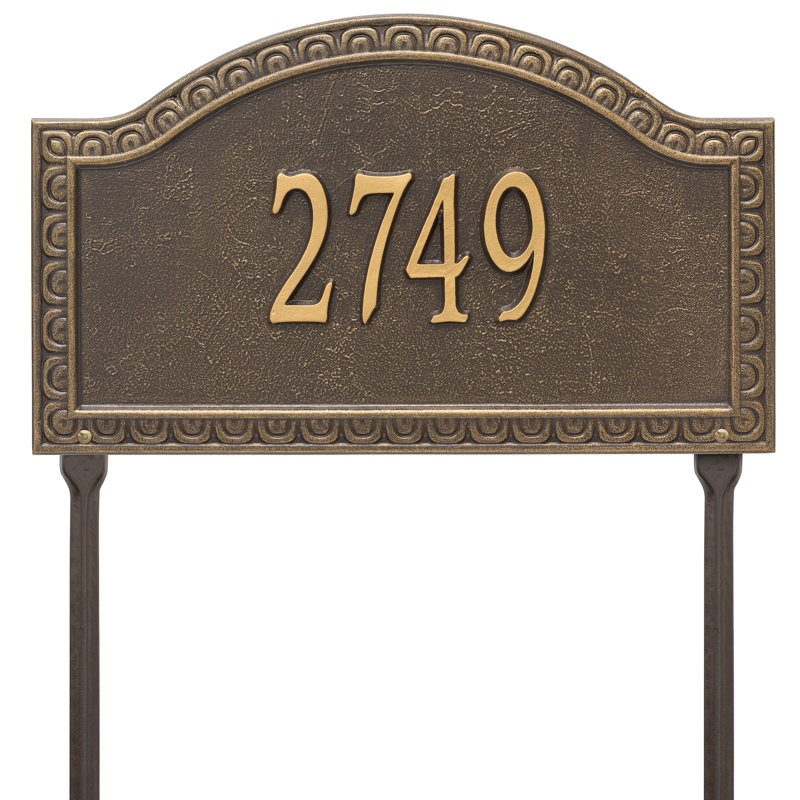 Panneau d'adresse de pelouse Penhurst, Bronze/Doré, Oui
