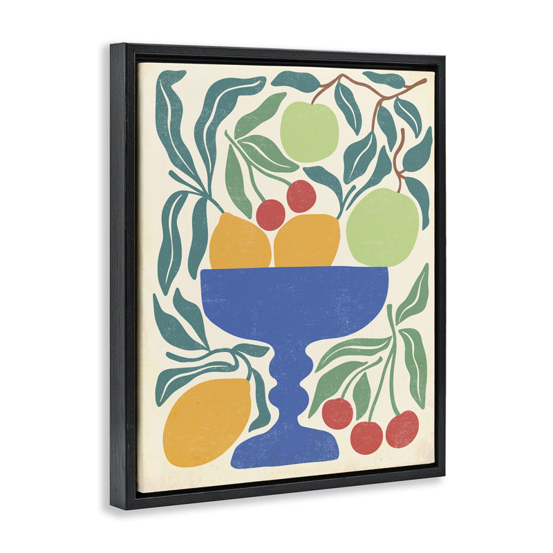 Art mural moderne sur toile encadrée, "Modern Fruit Collection", par Caroline Alfreds, Cadre flottant noir de jais